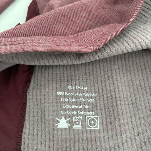 Voormi Women’s Access NXT Pullover Maroon Wool Blend Quarter Zip Medium - Picture 7 of 9